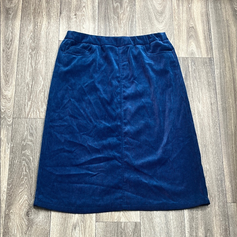 Elegant Blue Corduroy Skirt